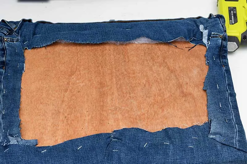 Stapling the denim