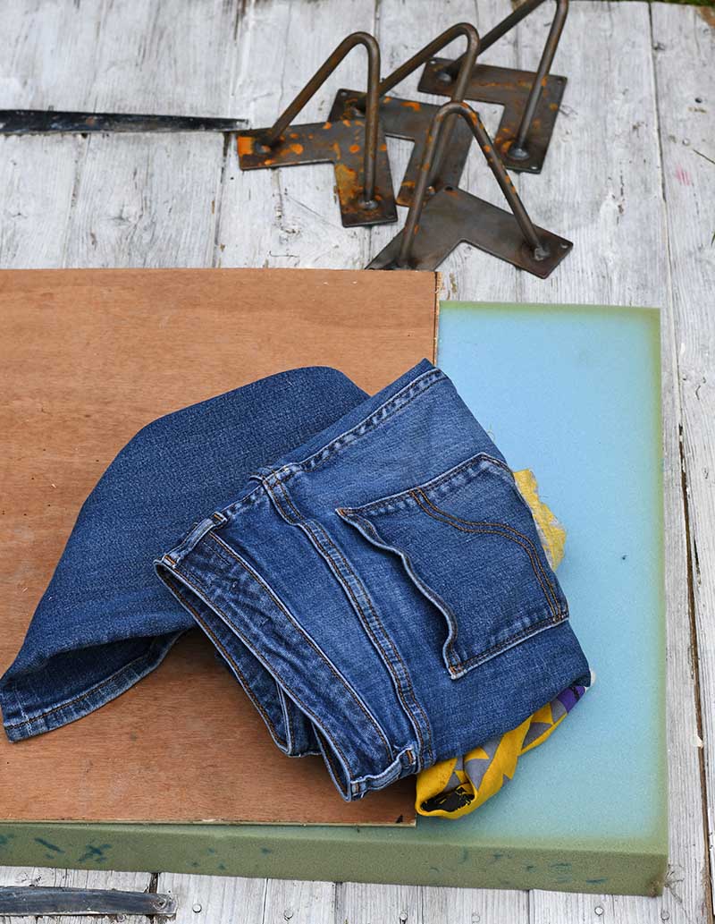 what you need to make a denim footstool