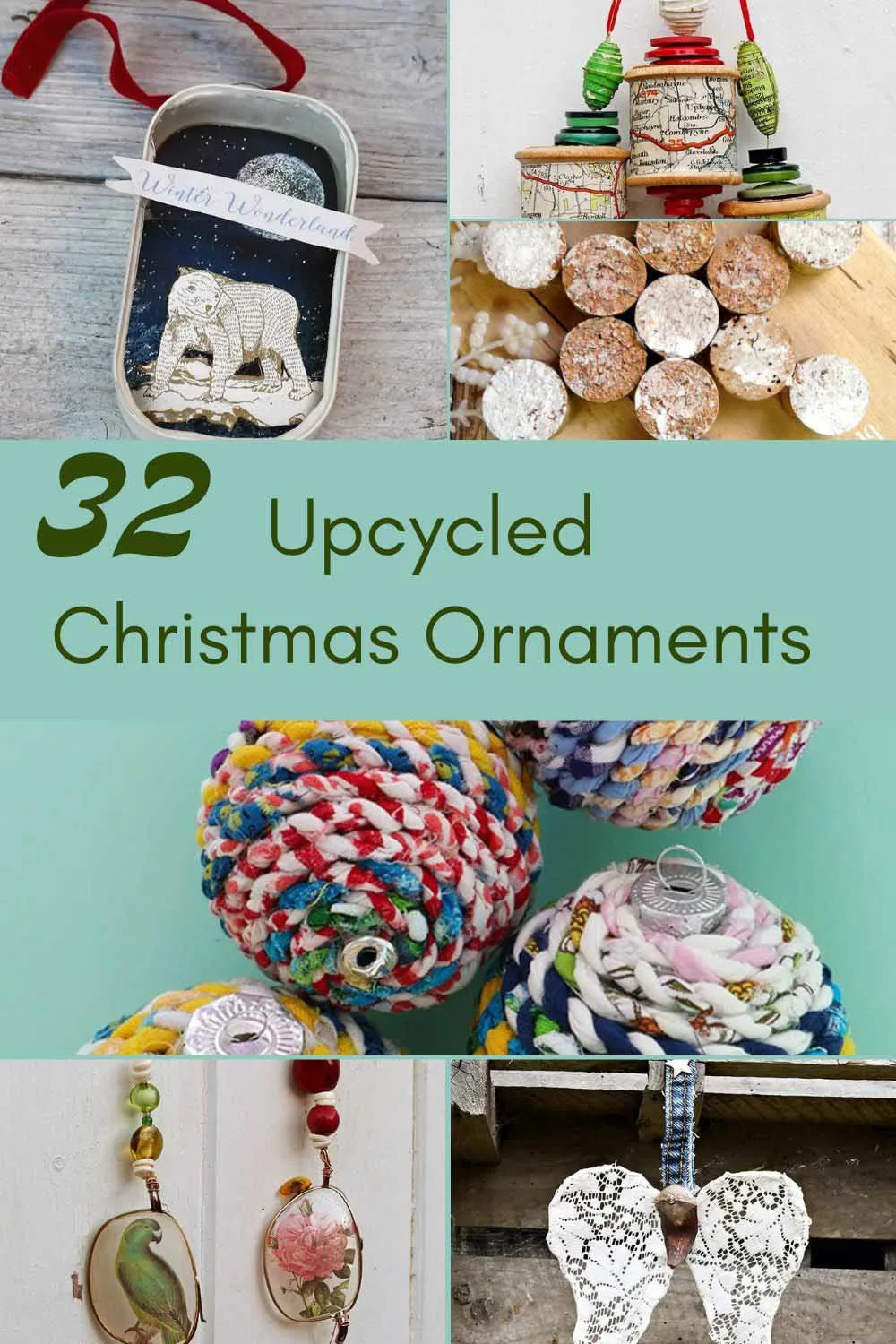 32 Upcycled Christmas ornaments pin