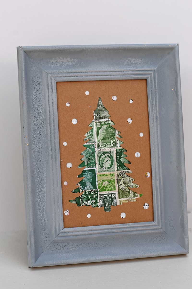 Christmas Tree stamp collage