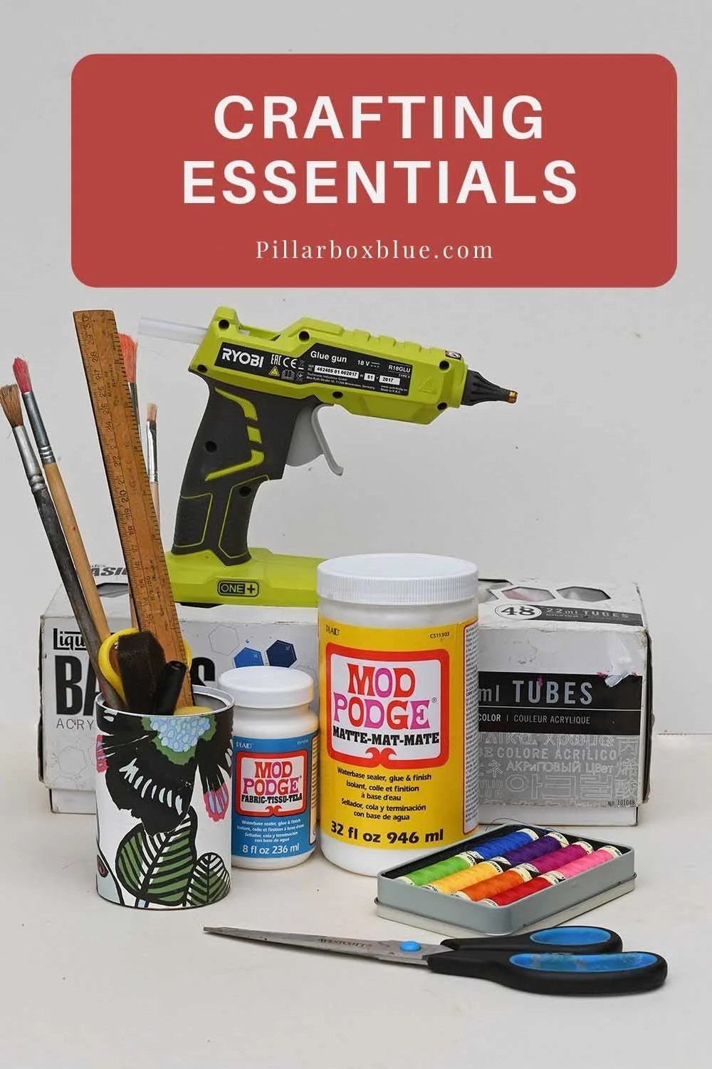 Craft Essentials For Adult Crafters and Upcyclers - Pillar Box Blue