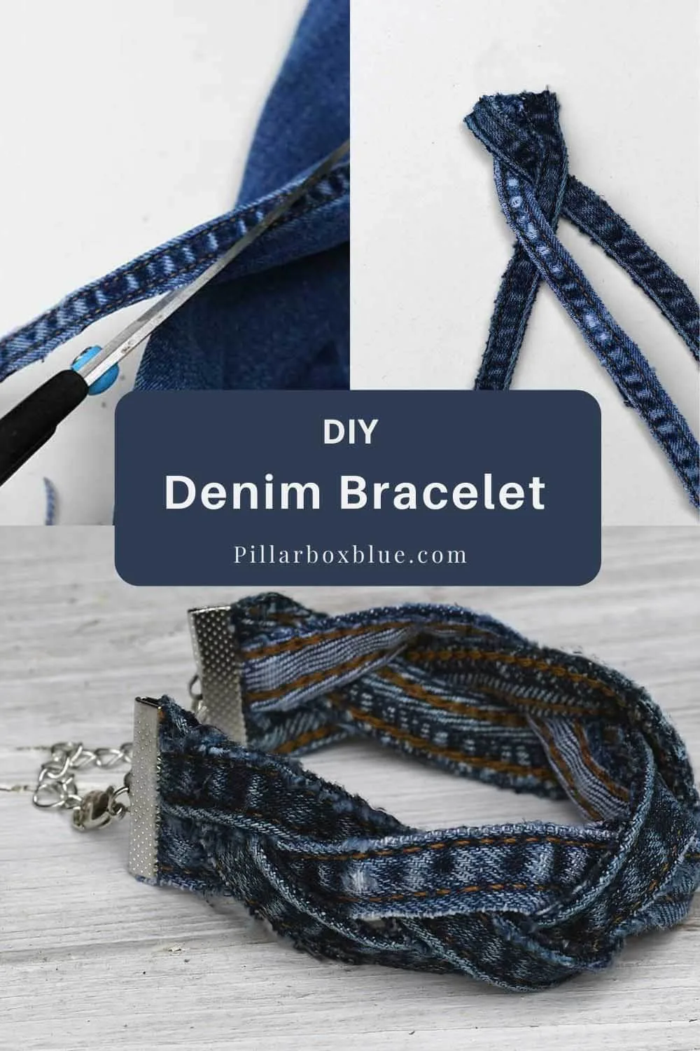 DIY denim bracelet