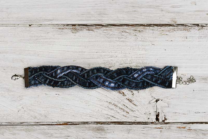An Easy DIY Denim Bracelet From Old Jeans - Pillar Box Blue