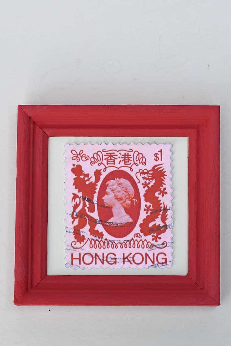 Large postage stamp picture framed
