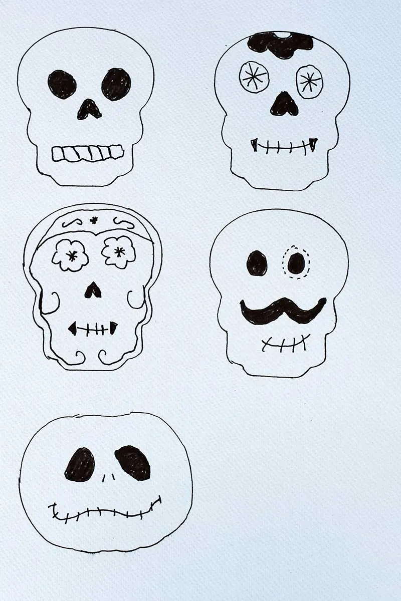 skull Halloween felt decoration patterns