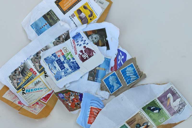 Stamps on envelopes