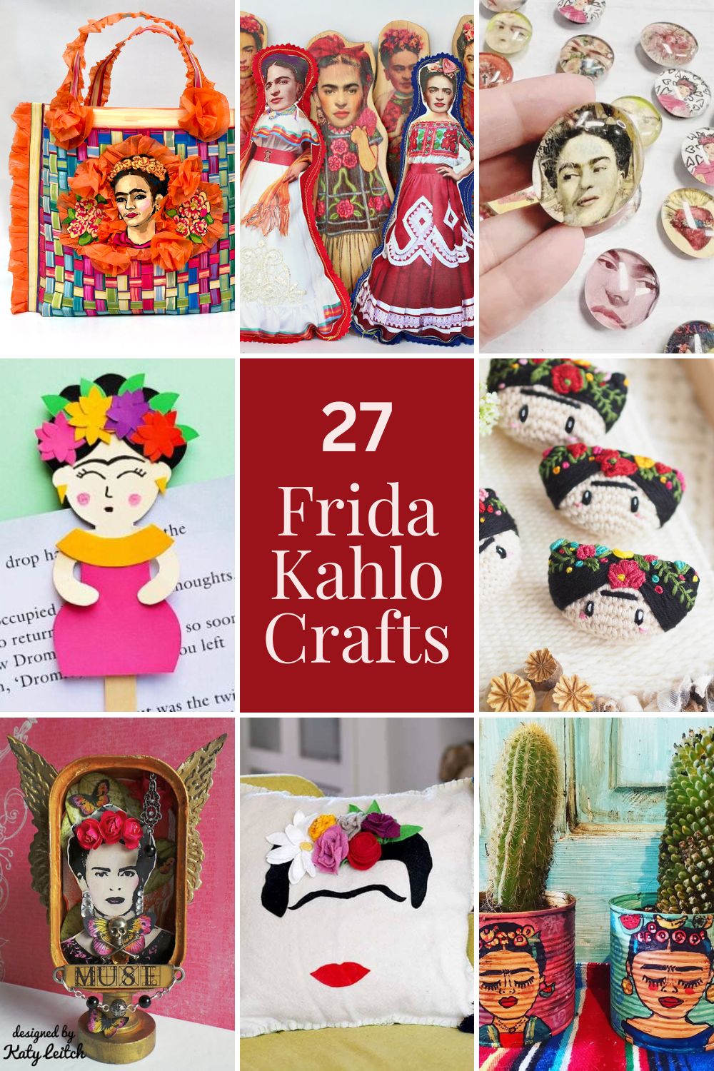 collage of Frida Kahlo Crafts pin