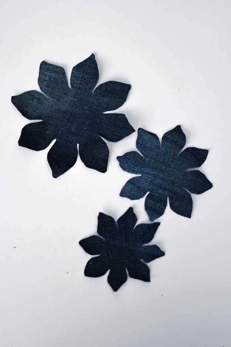 denim sunflower petals