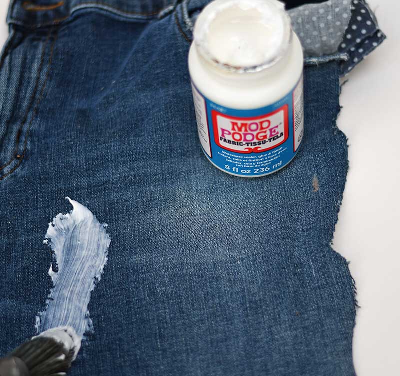 Pasting denim with Mod Podge