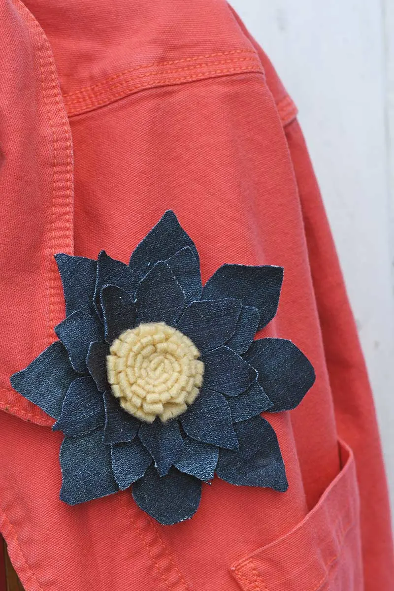 Fabric sunflower broach