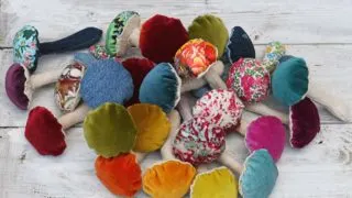 DIY fabric mushrooms and fungi