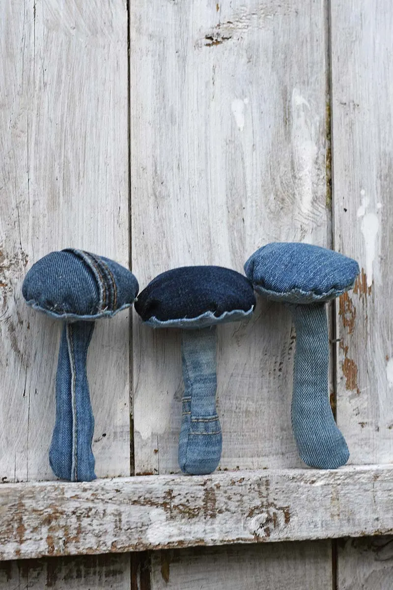 Denim fabric mushrooms