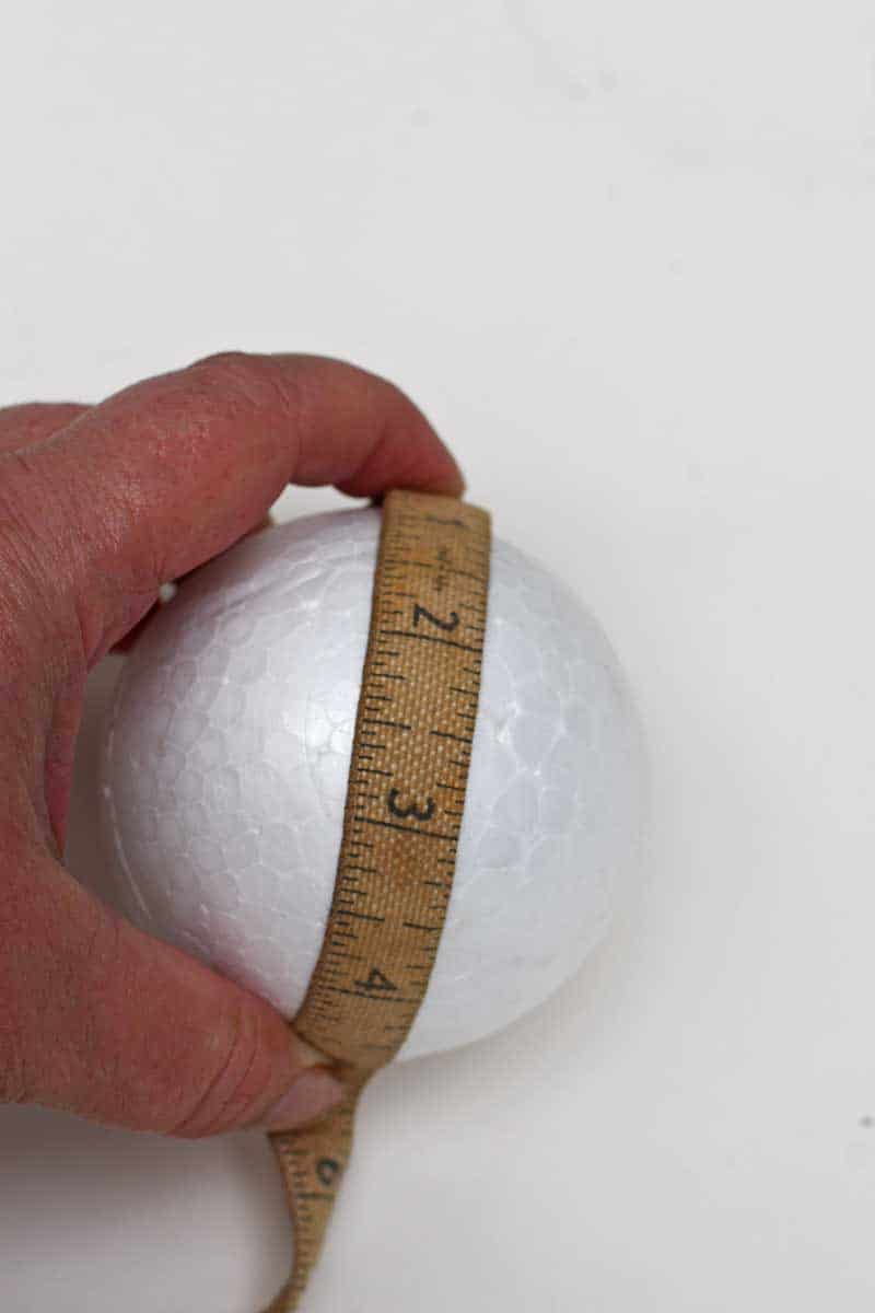 Measuring polystyrene balls
