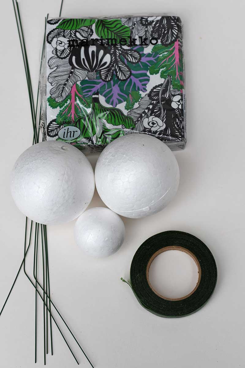 what you need for nordic decoupage baubles
