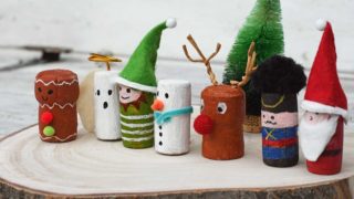 Christmas wine cork craft figures
