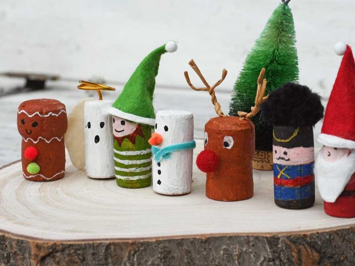 Christmas wine cork craft figures