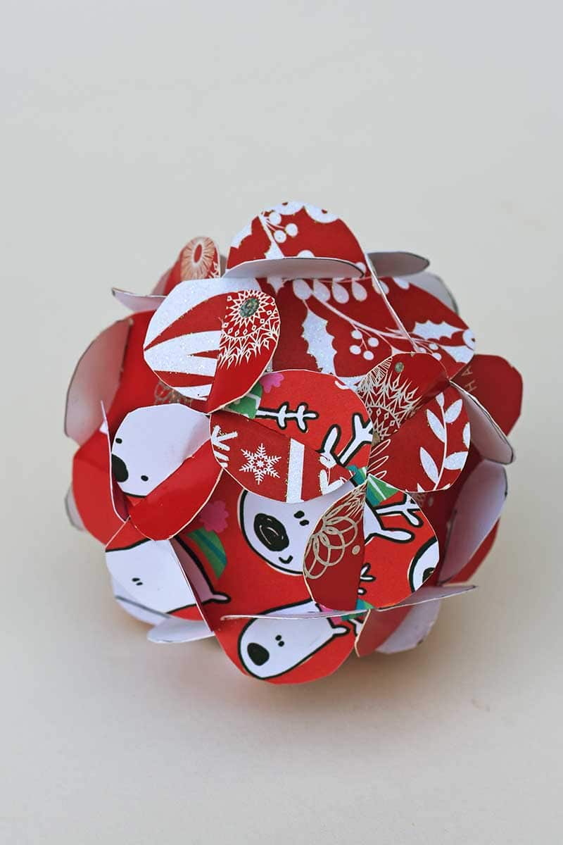 Finished 3d recycled Christmas Card ornament