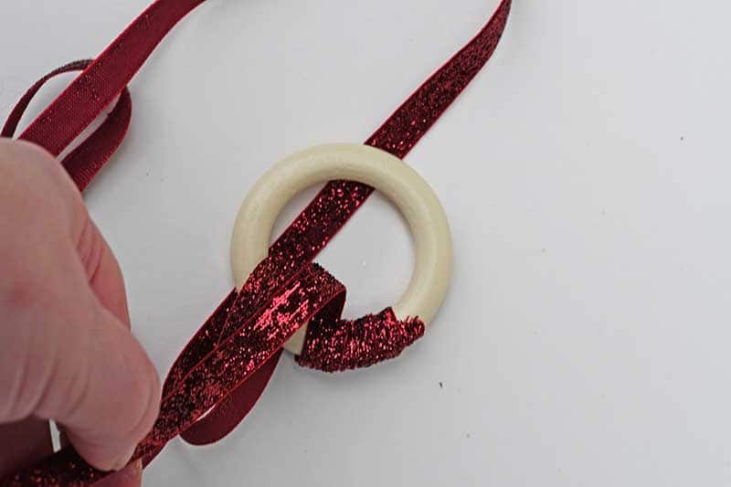 wrapping ribbon for DIY napkin rings