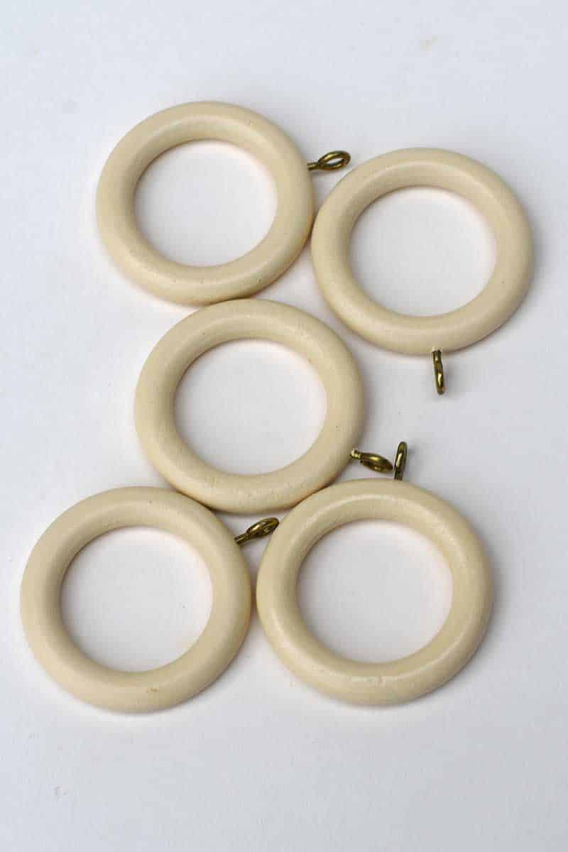 Old wooden curtain rings