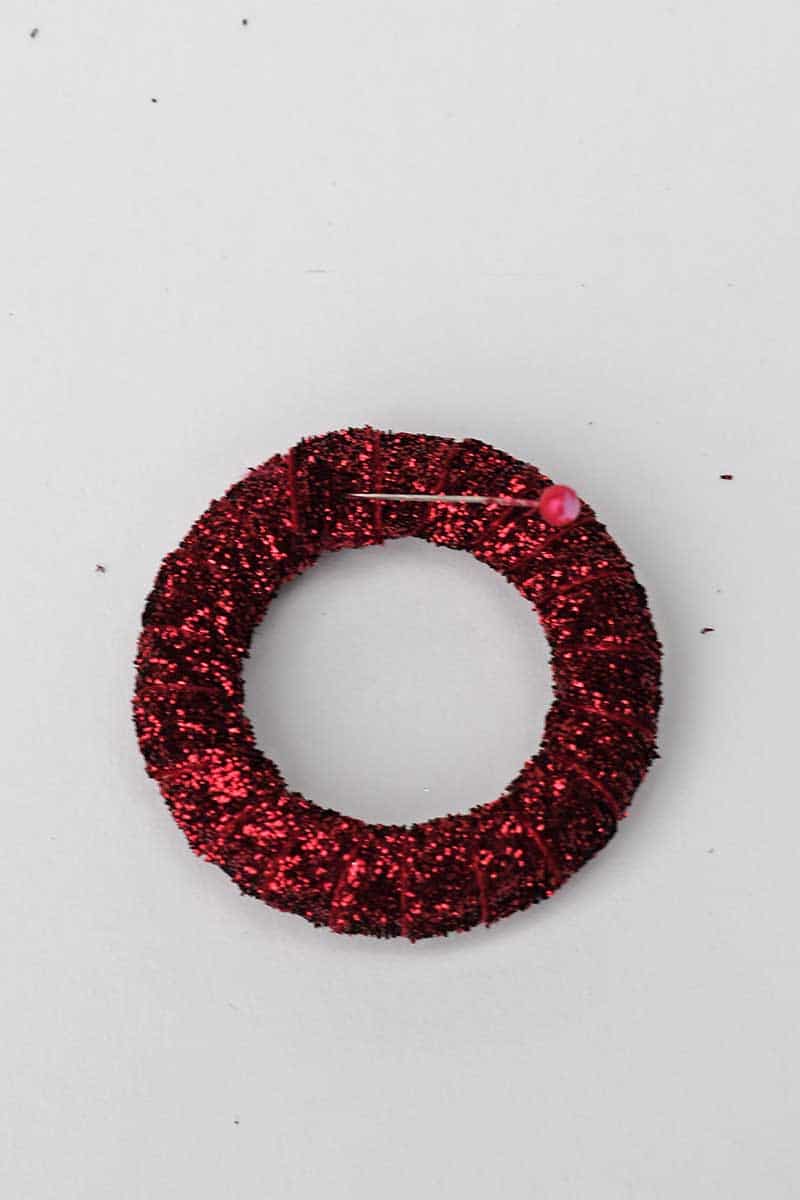 Glitter ribbon curtain ring