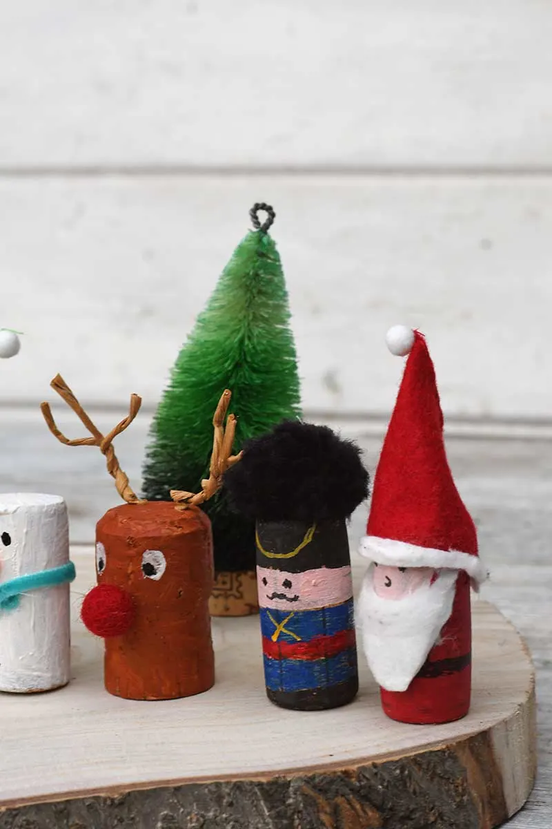 Christmas wine cork figures