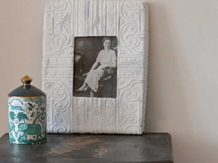 DIY upcycled shoe box picture frame