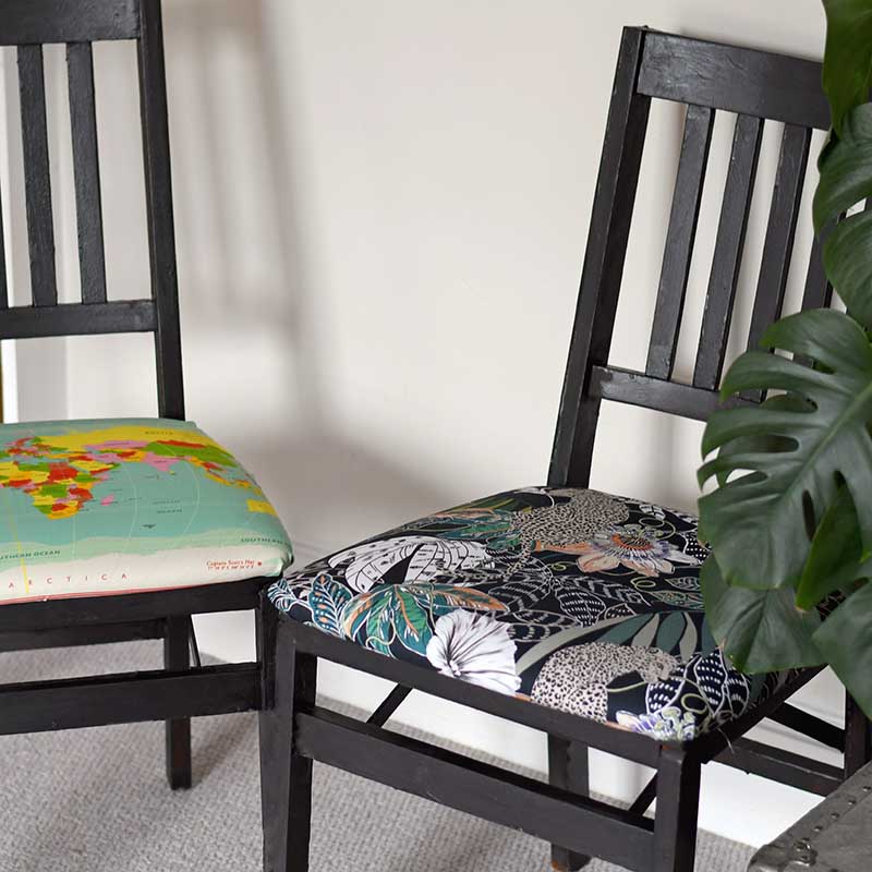 Upcycling chairs with tea towels