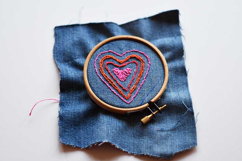 embroidered heart