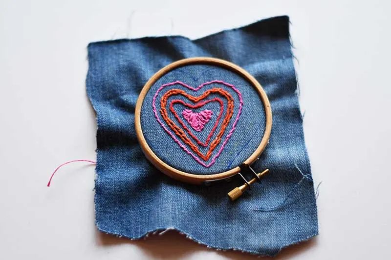 embroidered heart