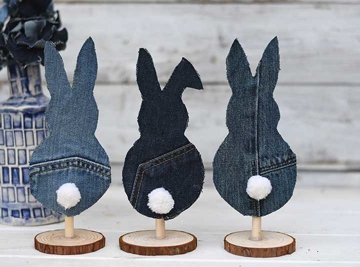 Denim Easter bunny decoration