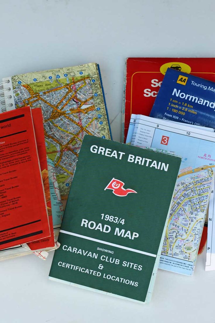 Assorted old road maps