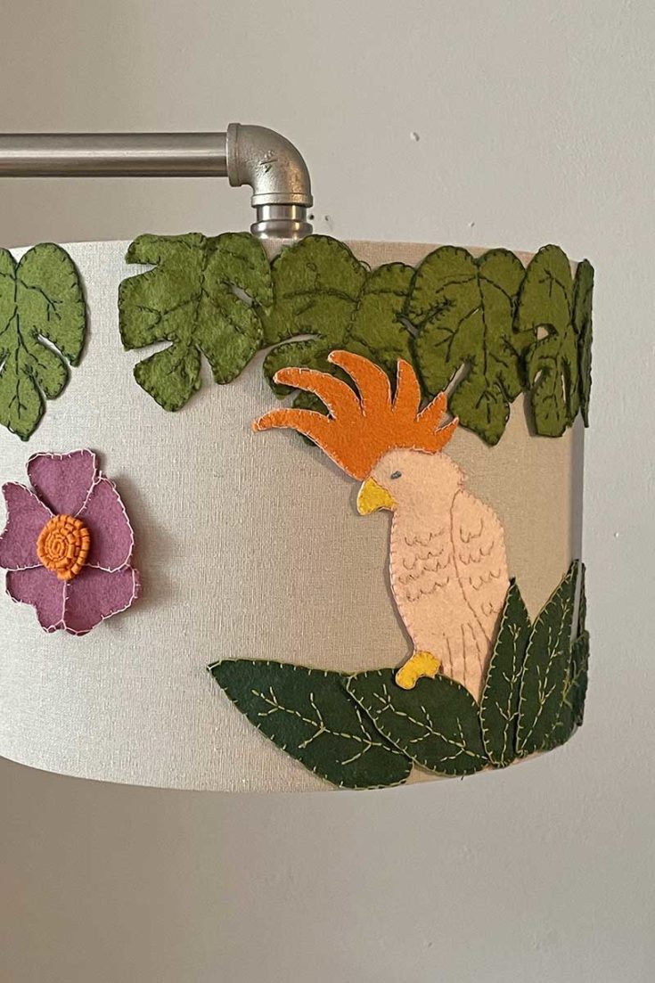 DIY cockatoo lampshade