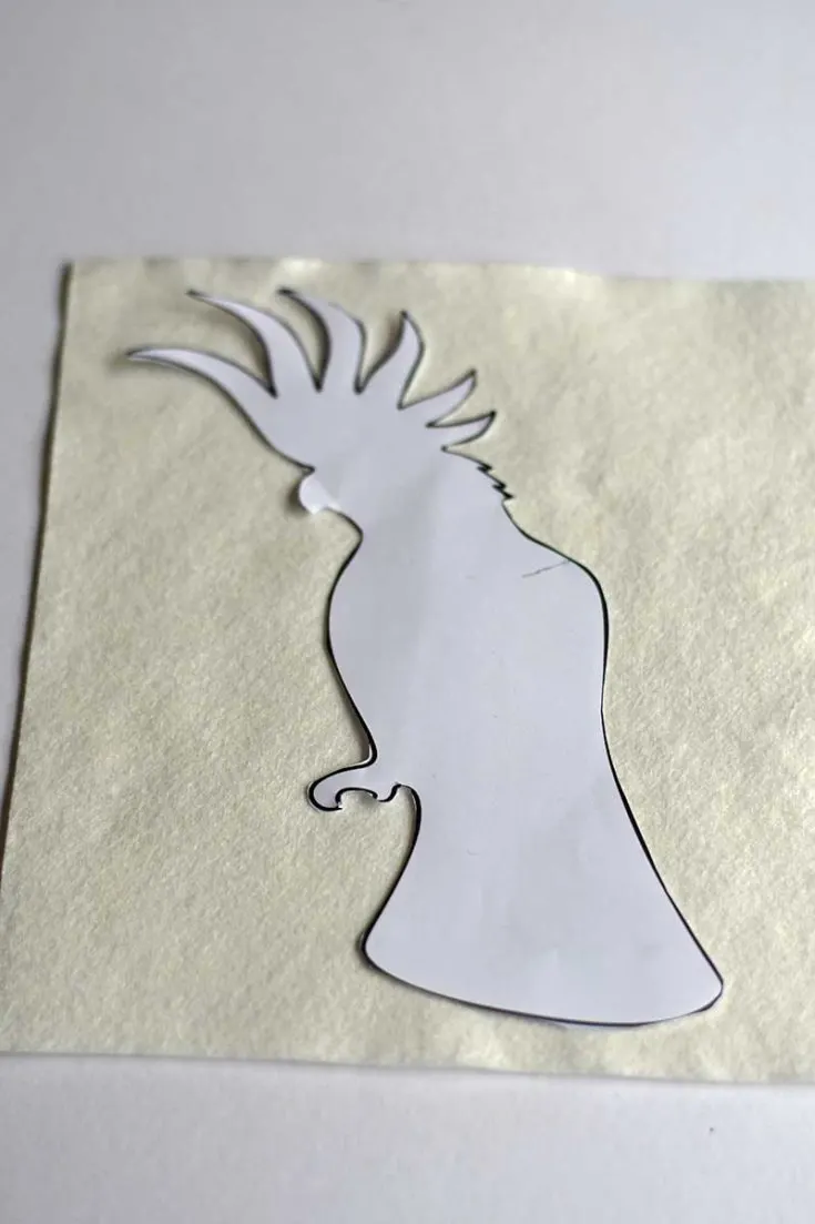 Cutting out cockatoo template