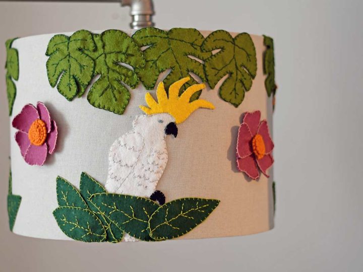 upcycled felt lampshade
