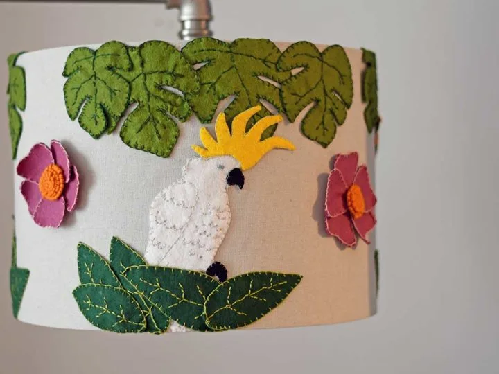 upcycled felt lampshade