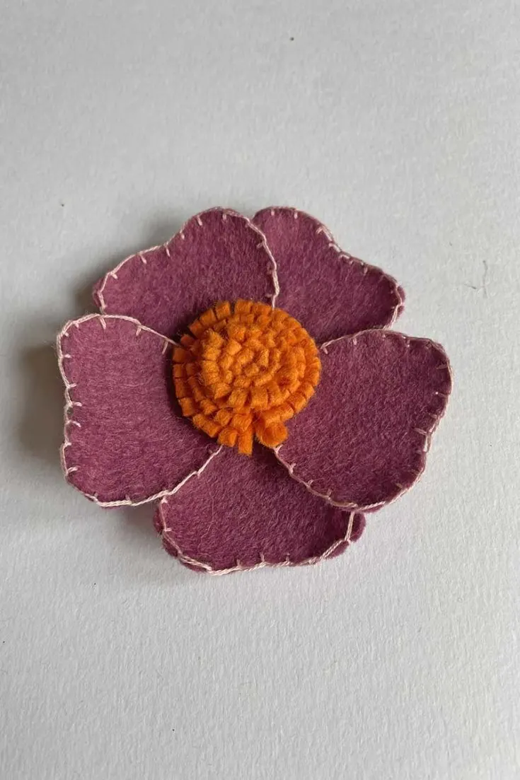 Finished tropical felt flower