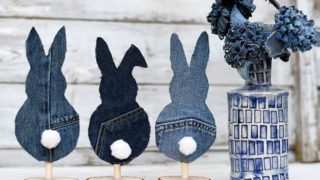 DIY denim bunny decoration