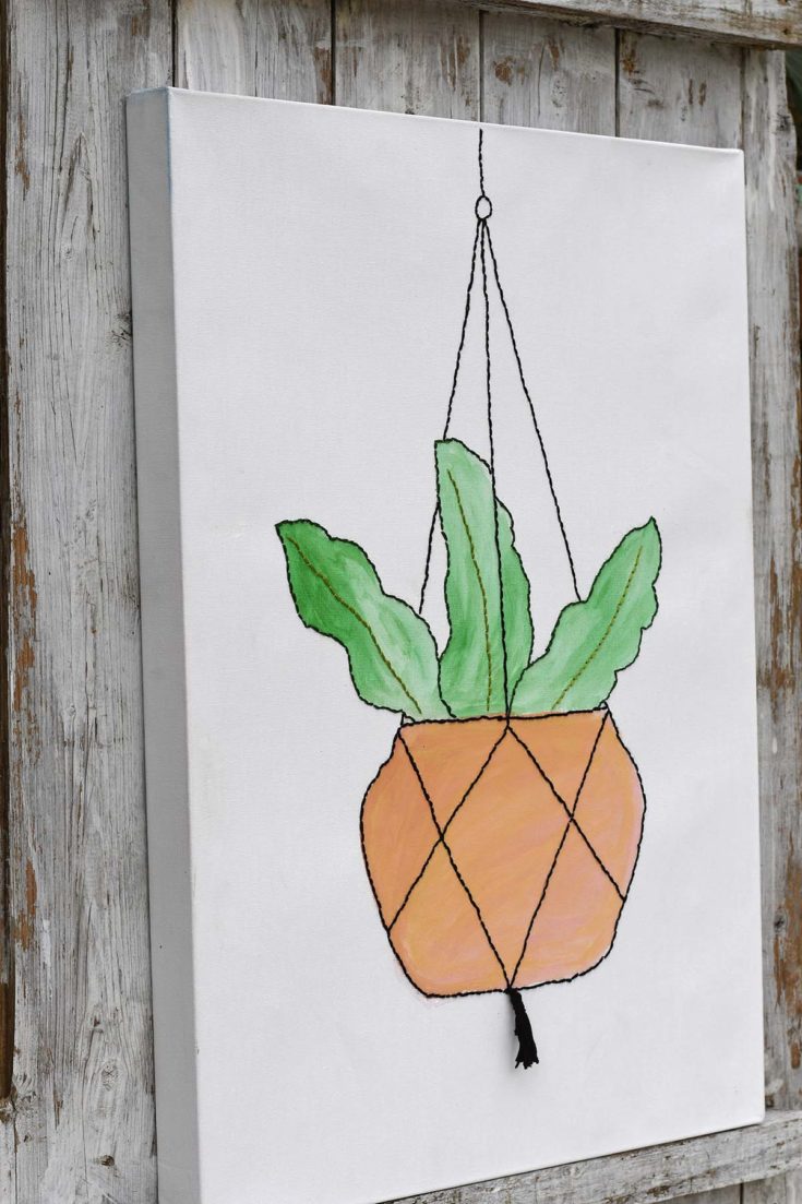 Hanging plant embroidery