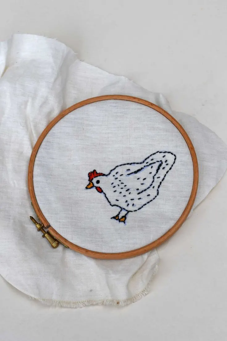 Hen embroidery
