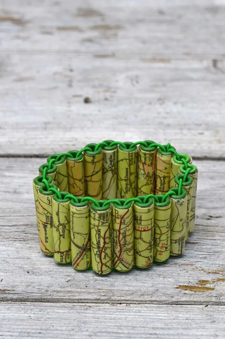 How to make a map paper bead cuff
