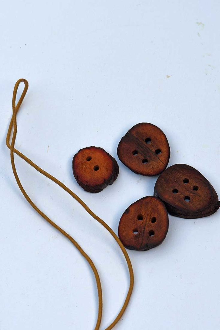 avocado buttons and cord