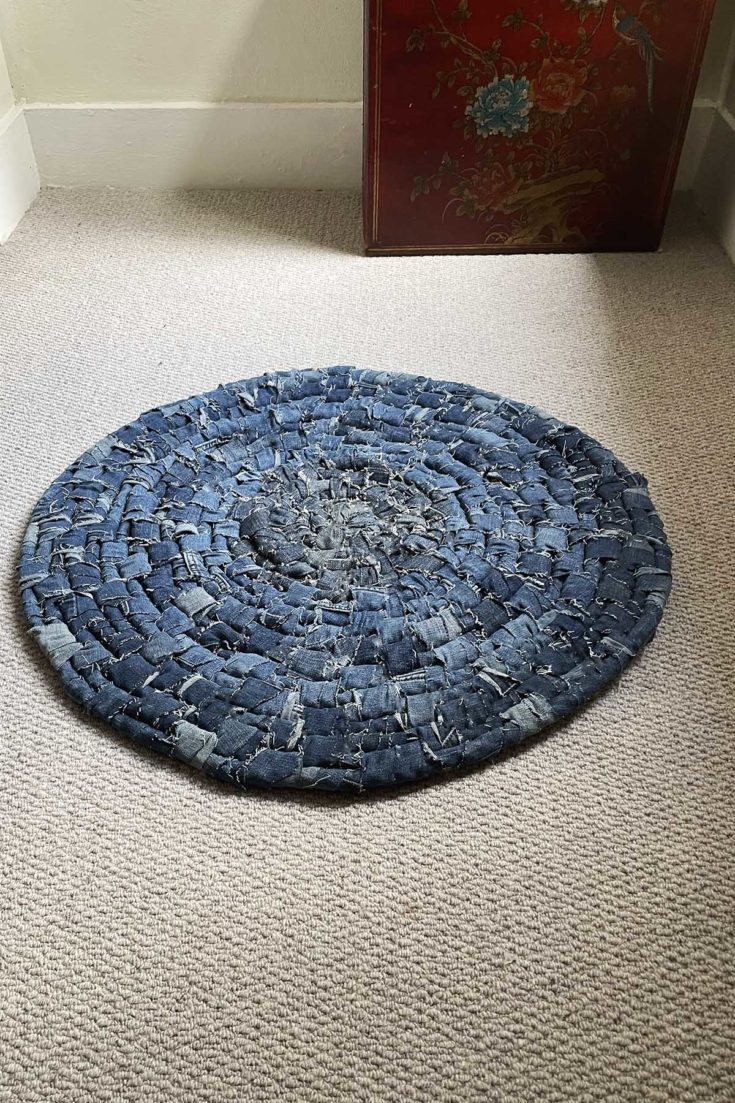 DIY denim rag rug