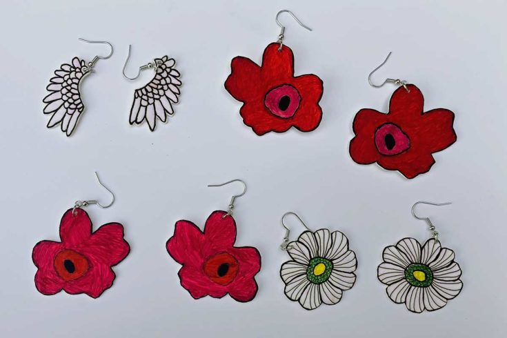 How To Make Shrinky Dink Earrings - A Fun Craft For All - Pillar Box Blue