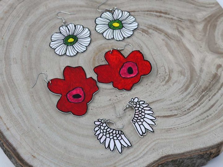 DIY shrinky dink earrings