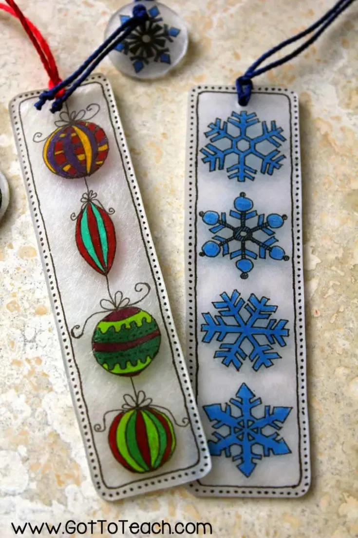Shrinky Dink Christmas Ornaments with Free Printable Patterns