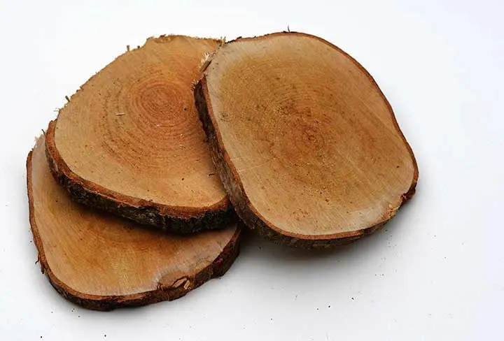 Hand cut wood slices
