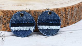 DIY denim earrings