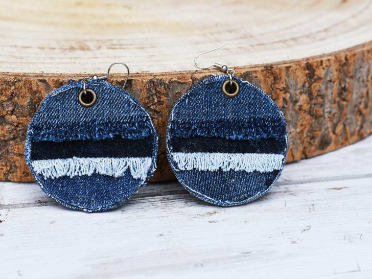 DIY denim earrings