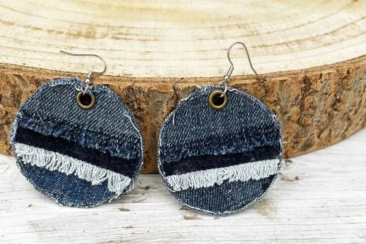 upcycled denim Boho earrings