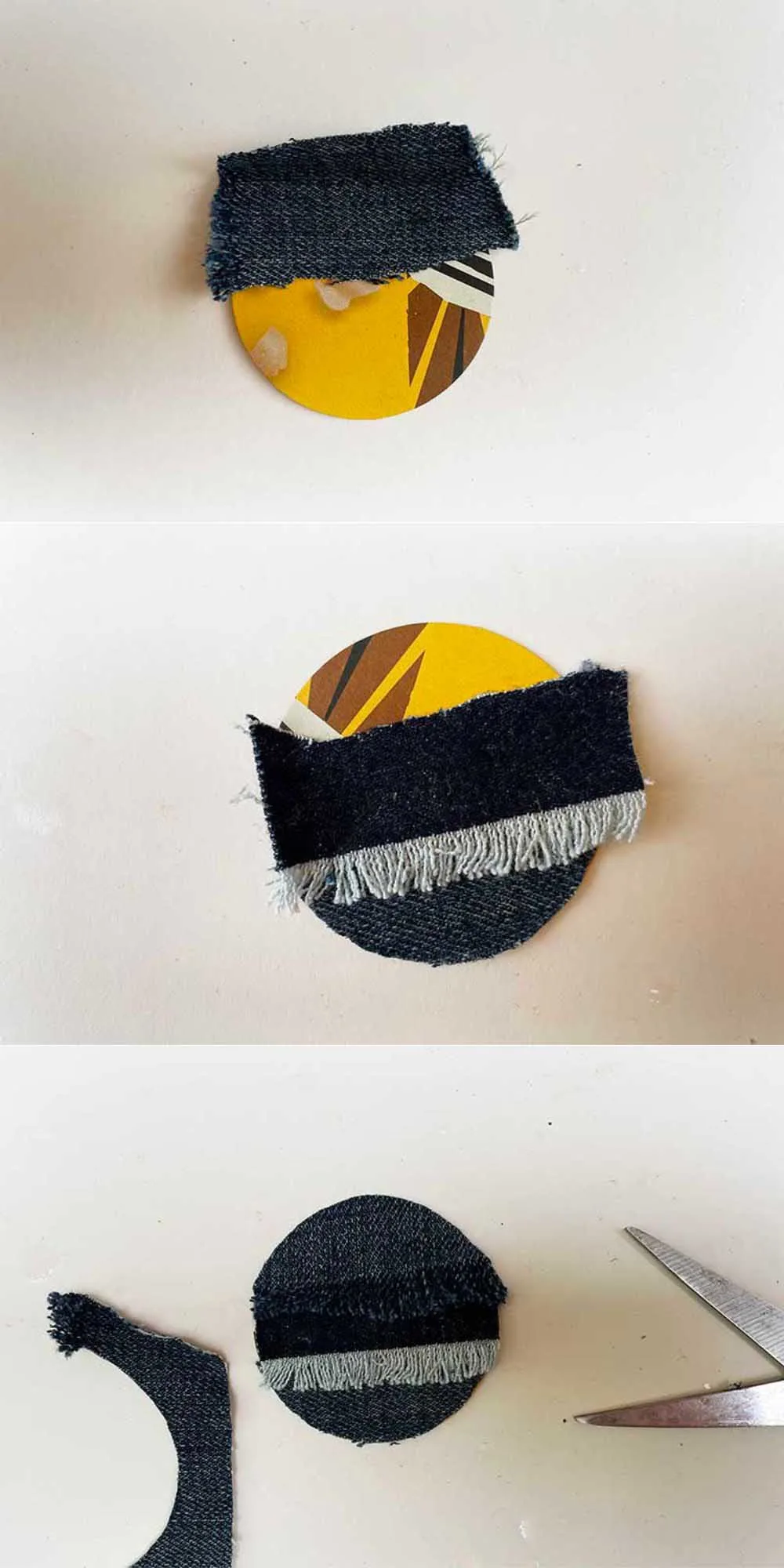 DIY denim earring